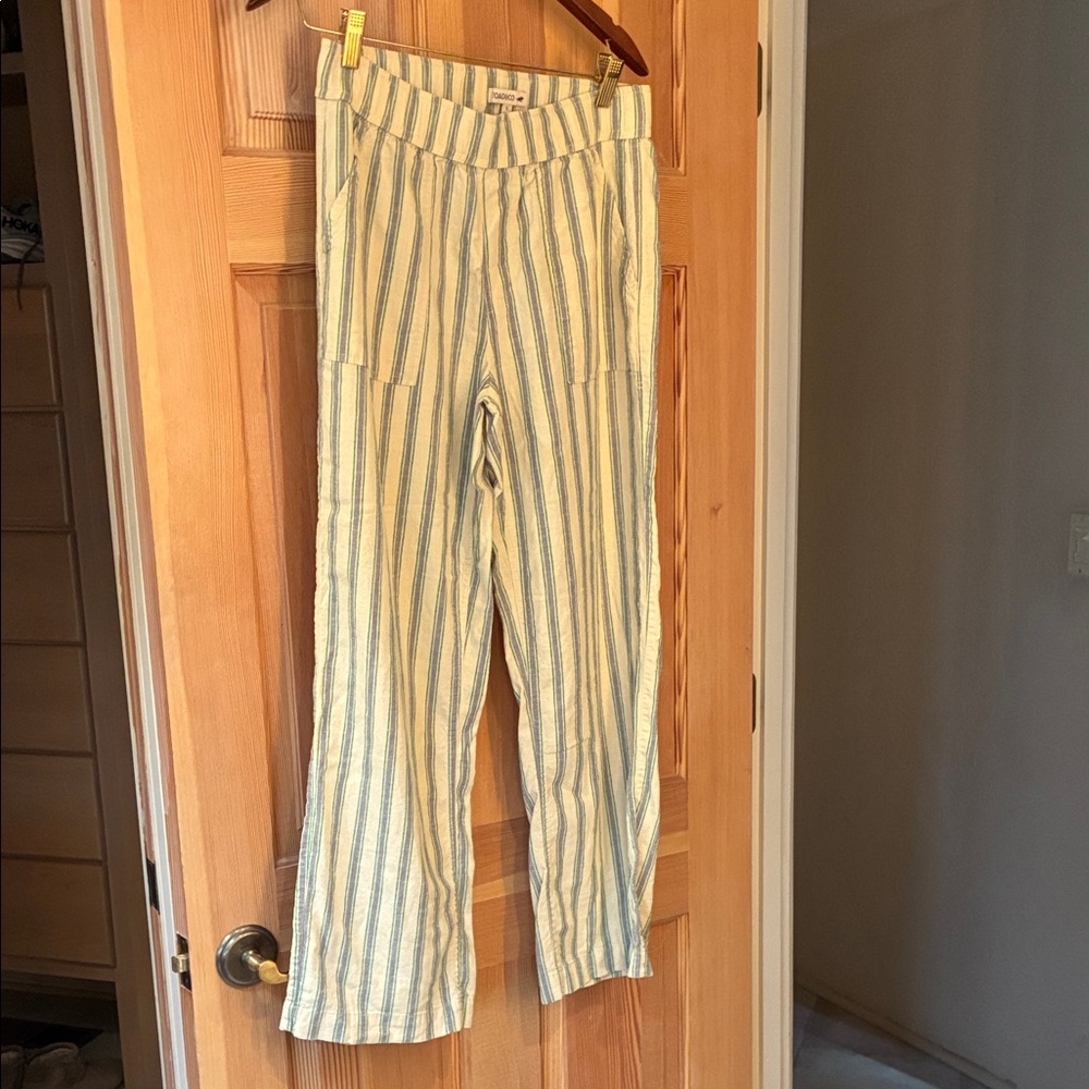 Toad&Co Green and Gray Striped Pants